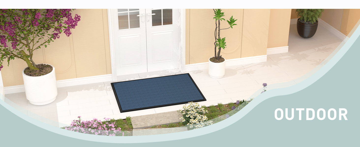 global sourcing mibao front door mat, heavy duty durable welcome mat for outdoor indoor, dirt trapper waterproof super absorbent door mat for entryway outside patio porch, 29.5