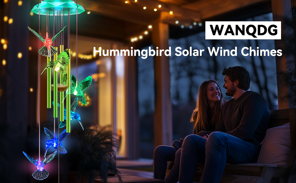 producer to buyer wind chimes,hummingbird solar wind chimes for outside,green gradation aluminum tubes deep tone memorial wind bell for garden/patio mobiles decorative gifts for mom, wife, grandma neighbors(37