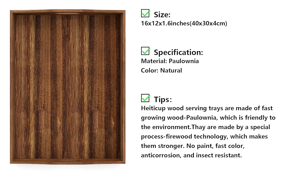 wholesale direct wooden serving tray-one piece set of rectangular shape wood coffee table with cut out handles,kitchen trays for party,serving pastries,eating,snacks,mini bars bulk purchase at factory prices