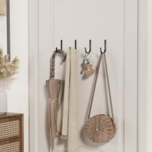 competitive pricing wall hooks for hanging towel/coat - 22lb screw in metal hanger wall mount, for outdoor, closet, door, bathrooms, for backpack, robe, black 5 pack one-stop wholesale