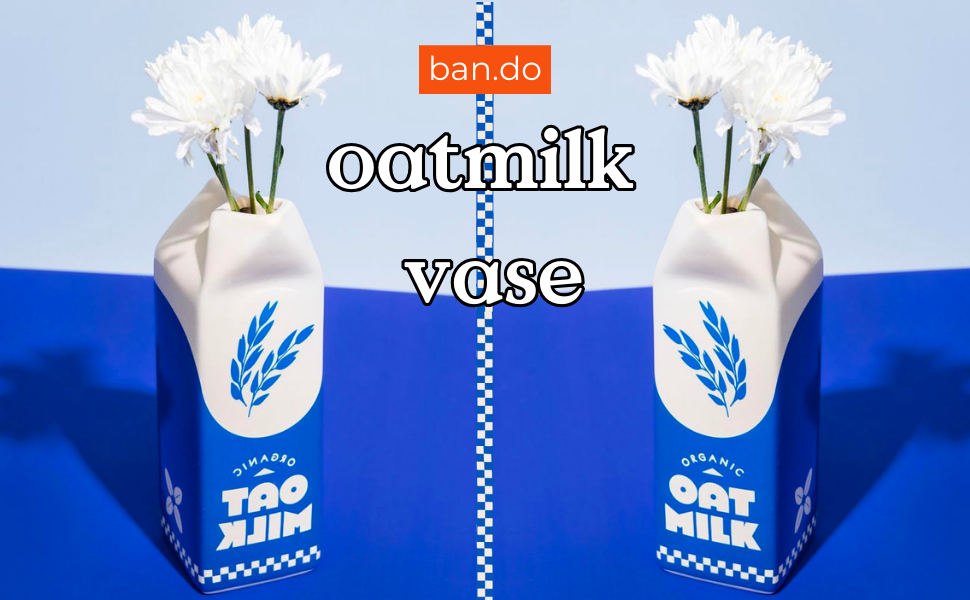 oem/odm services ban.do vintage inspired rise and shine decorative ceramic vase, unique home/kitchen/office accent, oat milk affordable bulk deals