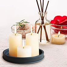 wholesale direct lobolighting black round decorative serving tray, black decorative tray for coffee table centerpieces modern farmhouse home decorations bulk purchase at factory prices