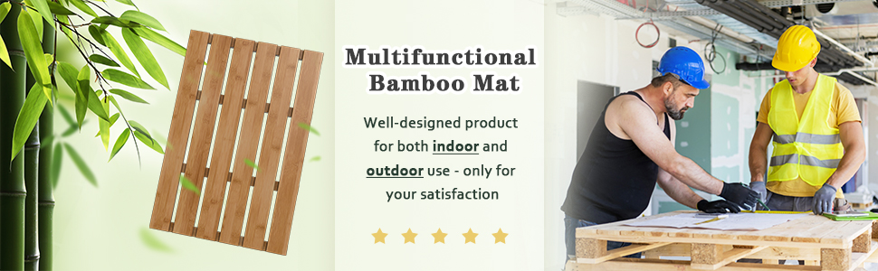 manufacturer direct bamboo wooden bath floor mat for luxury shower - non-slip bathroom waterproof carpet for indoor or outdoor use (walnut) trade price
