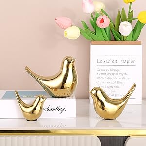 dropship from factory fantesticryan small birds statues gold home decor modern style figurine decorative ornaments for living room, bedroom, office desktop, cabinets mass production supply