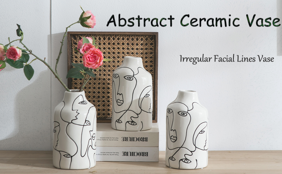 oem/odm services kimdio ceramic vase for home decor, abstract irregular design flower vase, living room decor minimalist decorative vases for pampas grass affordable bulk deals