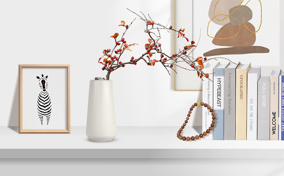 oem/odm services white ceramic vase, gukjob flower vase ceramic vase for flowers, decorative white vase for pampas grass, small vase for home living room dining table farmhouse office decor (white) affordable bulk deals