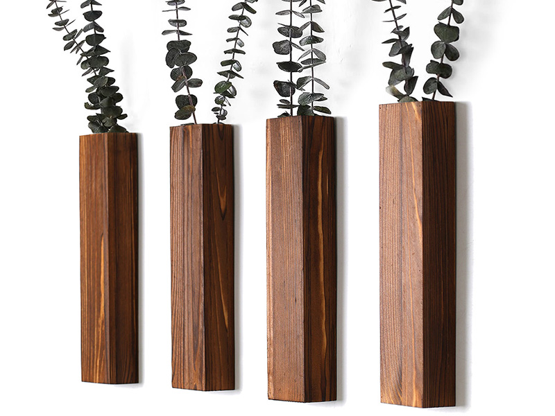 bulk purchase wood wall planters modern decor for livingroom bedroom bathroom contemporary wooden wall planter versatile wood home decor for dried flowers and faux greenery plants (3 pack，brown) trade price