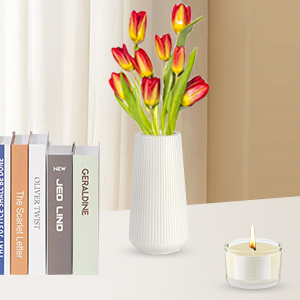 oem/odm services white ceramic vase, gukjob flower vase ceramic vase for flowers, decorative white vase for pampas grass, small vase for home living room dining table farmhouse office decor (white) affordable bulk deals