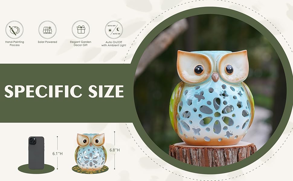 dropship from factory mininova garden statues owl solar lantern hollow out waterproof resin outdoor ornaments decorative lights for outside patio porch yard gifts mass production supply