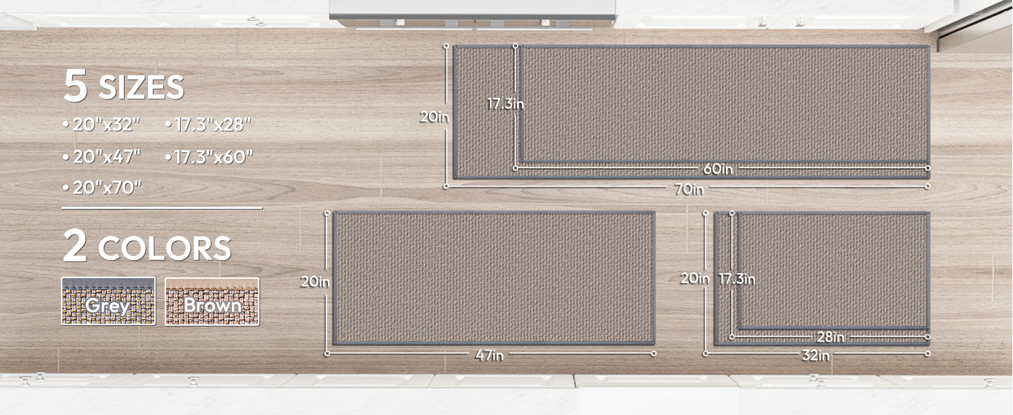 global sourcing kitchen mats for floor,kitchen rug, nonskid, washable,absorbent kitchen runner rug for in front of sink,entryway,rubber backing indoor door mat,farmhouse style standing mat,17.3