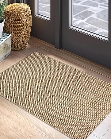 manufacturer direct earthall boho runner rug 2x6 ft washable runners for hallways cotton rubber backed kitchen runner braided indoor floor carpet runners for entryway, hallway, kitchen, bedroom, tan/brown trade price