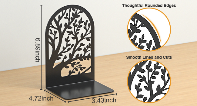 supplier direct vfine bookends 1 pair, black metal book ends, bookends for shelves, unique decorative tree book ends for shelves, book ends to hold books, book stopper, bookend for home office (style b) wholesale prices