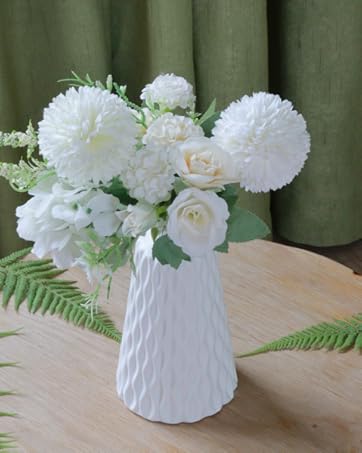 oem/odm services jspyfits glass hydroponic flower vase, 7 inches colored glass bubble vase for flower, three-layer glass funky vase for home/office/weddings/party table flower decor (milky green) affordable bulk deals
