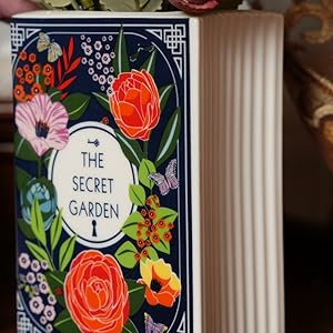 oem/odm services ceramic book vase for flowers, book flower vase for home decor, cute bookshelf decor, book lovers gifts, unique home/bedroom/office accent (small - secret garden) affordable bulk deals