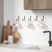 competitive pricing wall hooks for hanging towel/coat - 22lb screw in metal hanger wall mount, for outdoor, closet, door, bathrooms, for backpack, robe, black 5 pack one-stop wholesale
