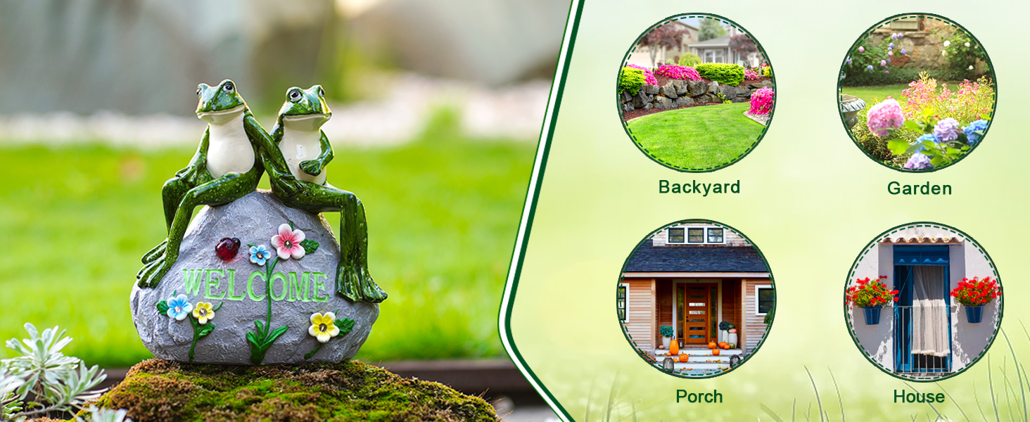 dropship from factory nacome solar garden outdoor statues frog with succulent and 7 led lights - lawn decor figurine for patio, balcony, yard ornament - unique housewarming gifts mass production supply