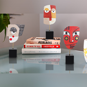 dropship from factory wink - handcrafted statues resin abstract sculpture for home decor modern,african art tribal figurines decorations items accents influencer picks for bookshelf,tv stand,living room,nightstand mass production supply