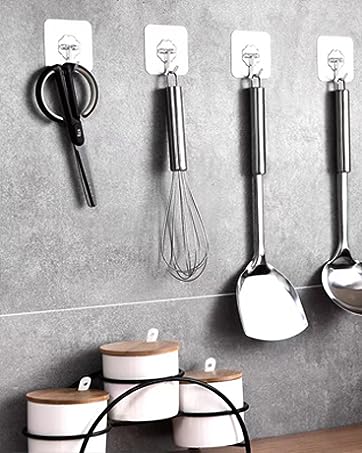 competitive pricing ddmy adhesive hooks wall hooks, 24 packs hooks for hanging transparent reusable seamless hooks 13.2lb(max), waterproof bathroom kitchen heavy duty self adhesive hooks one-stop wholesale
