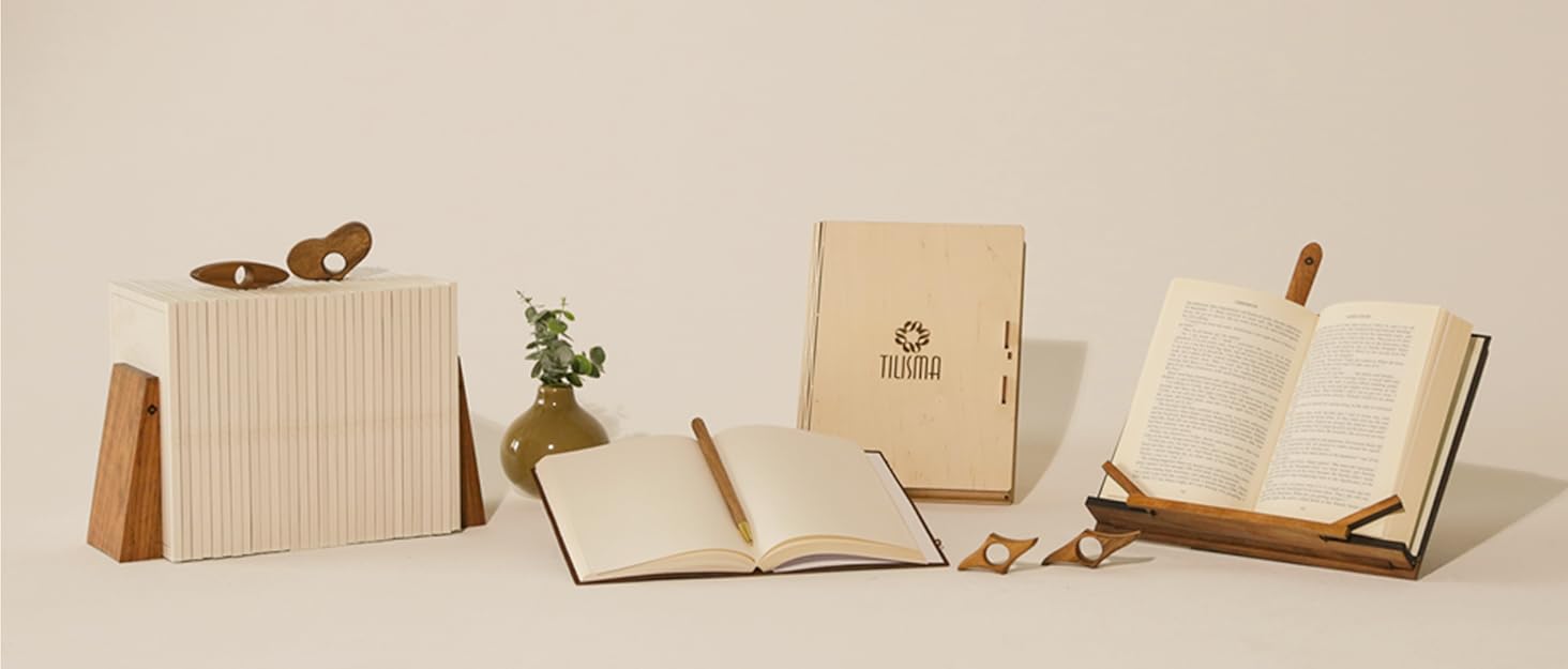 supplier direct tilisma book ends for shelves - handmade wooden bookends with metal base, walnut tree - sturdy book holders for heavy books - fancy modern decorative book accessories to hold books firmly on bookshelf wholesale prices