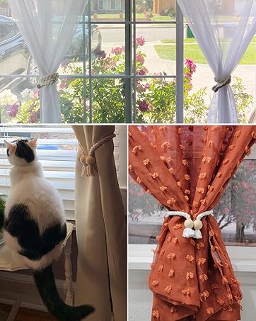 bulk purchase 6 pack black strong magnetic curtain tiebacks outdoor elegant decorative tie backs modern rope tiebacks for drapes window curtain holdbacks for draperies factory discount