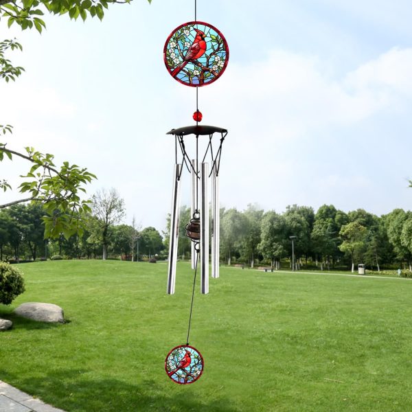 producer to buyer wind chimes for outside 24" cardinal wind chimes outdoor wind chimes home patio outdoor garden decor windchimes outdoors cardinal gifts for women mom grandma sisters discounted pricing