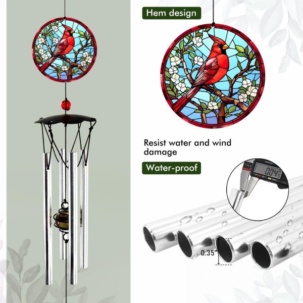 producer to buyer wind chimes for outside 24" cardinal wind chimes outdoor wind chimes home patio outdoor garden decor windchimes outdoors cardinal gifts for women mom grandma sisters discounted pricing