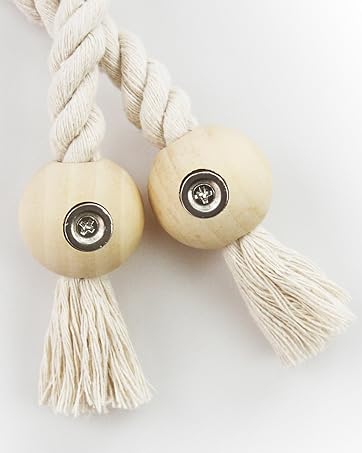 bulk purchase 2 pack magnetic curtain tiebacks rope modern handmade curtain tie backs decorative drapes weave holdbacks for window décor, beige factory discount