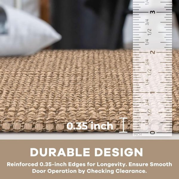manufacturer direct kozyfly boho rugs for entryway 3x5 ft washable front door area rug indoor rubber backed kitchen area rug front porch mat cotton floor carpet for entryway bathroom living room kitchen, tan/brown trade price