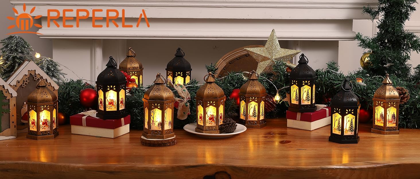 custom wholesale mini lanterns 6-pcs led small lanterns decorative indoor outdoor hanging lantern decorative candle lanterns farmhouse decor for weddings western camping party halloween christmas decorations oem/odm services