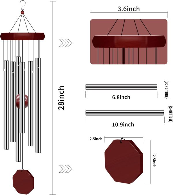 producer to buyer 2 pack pgzsy memorial wind chimes outdoor large deep tone, elegant sympathy wind-chime personalized with 6 tuned tubes for garden patio balcony and home discounted pricing