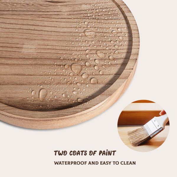 wholesale direct wood lazy susan organizer kitchen turntable for cabinet farmhouse bathroom decor round decorative tray for vanity, counter, sink, coffee table, 10 inch, brown bulk purchase at factory prices