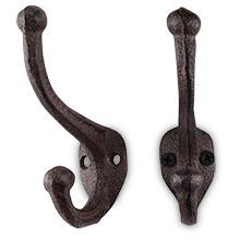competitive pricing rustic cast iron coat hooks (3 pack) rustic dark brown, wall mounted, farmhouse decorative, heavy duty wall hooks for hanging coats, hats, towels (mounting hardware included) one-stop wholesale