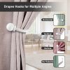 bulk purchase sumnacon set of 4 decorative curtain holdbacks, wall mounted aluminum alloy window drapery tiebacks for bedroom, livingroom office come with screws, white factory discount