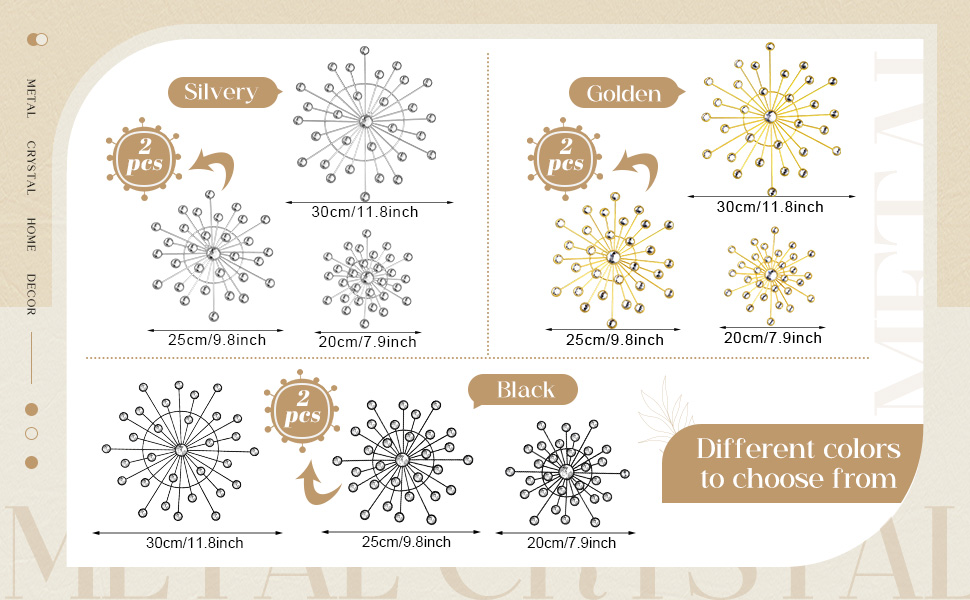 factory direct blulu 4 pcs metal wall art bling crystal home decor cast iron rhinestones sunburst wall decor wall art wall hanging diamond accents home decorative for bedroom living room entryway (black) volume discount