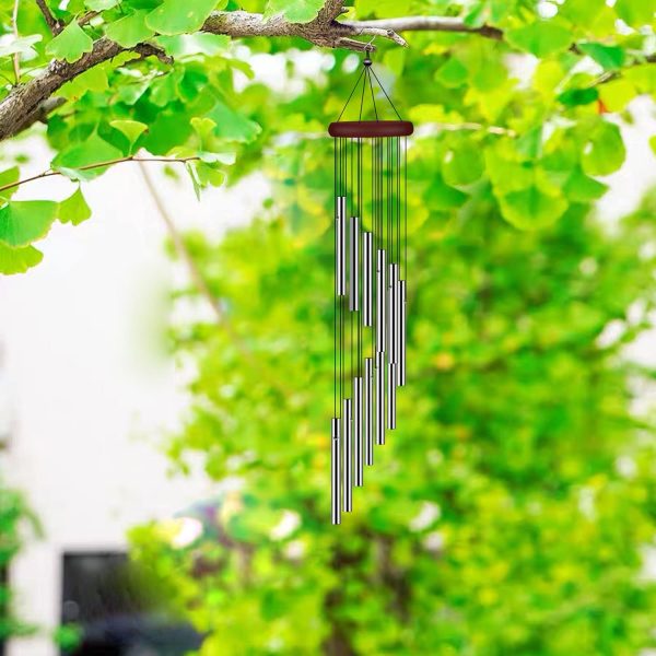 producer to buyer wind chimes for outside, sympathy wind chimes outdoor clearance with 12 aluminum alloy tubes and hook, memorial wind chimes gift decoration for home, patio, garden, outdoor discounted pricing