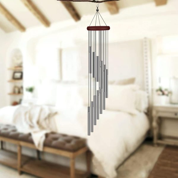 producer to buyer wind chimes for outside, sympathy wind chimes outdoor clearance with 12 aluminum alloy tubes and hook, memorial wind chimes gift decoration for home, patio, garden, outdoor discounted pricing