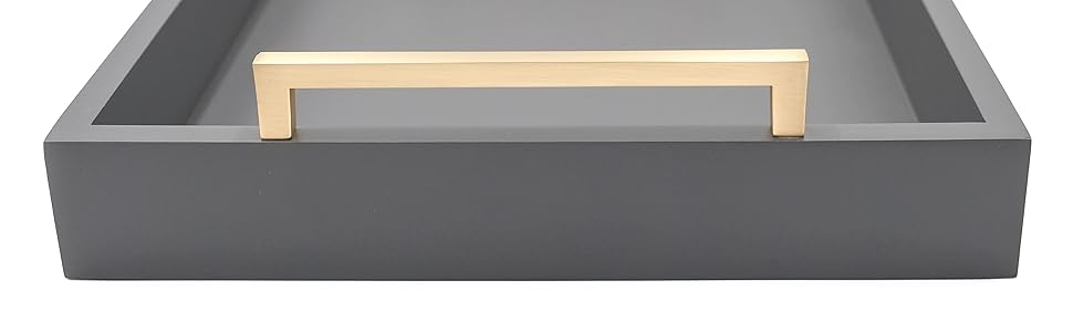 wholesale direct decorative coffee table tray - ottoman tray - breakfast, drinks, liquor serving tray - from farmhouse to modern - matte finish - champagne gold handles - crimson red bulk purchase at factory prices