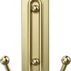 competitive pricing command large satin brass double hook, 1 hooks and 1 command strip, damage free hanging wall hooks with adhesive strips, coat hooks for hanging christmas decorations, holds up to 4 lb one-stop wholesale