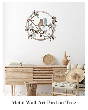 factory direct ferraycle metal bird wall art birds on the branch wall decor leaves with birds metal sculpture bird silhouette metal ornament branch wall hanging sign for balcony garden decor (cute colors) volume discount