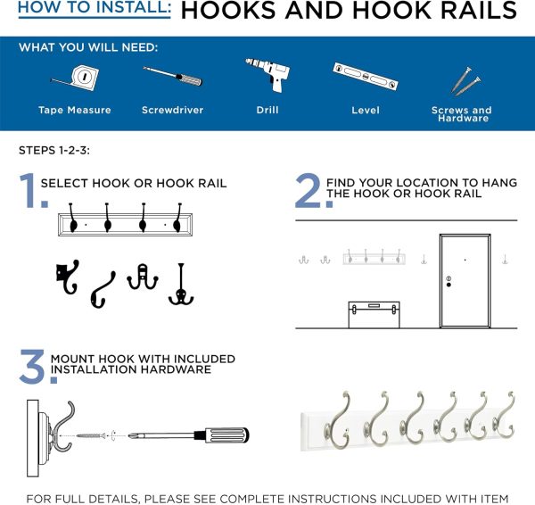 competitive pricing franklin brass (5-pack) double wall hooks 2-prong coat/hat matte black hooks for hanging wall mount hanger clothes, purse, bag, towel organization decorative wall hooks b59104m-fb-c one-stop wholesale