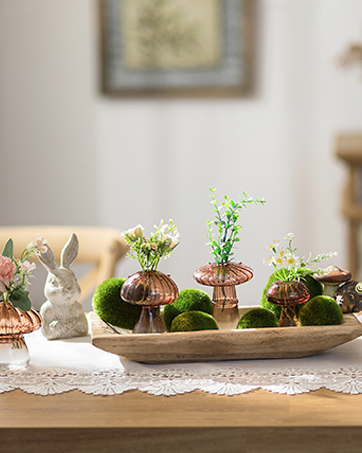 oem/odm services mushroom vase small for flowers lovers: glasseam cute red glass bud vases for home decor - 5pcs unique plant propagation station jar for living room windowsill decoration affordable bulk deals