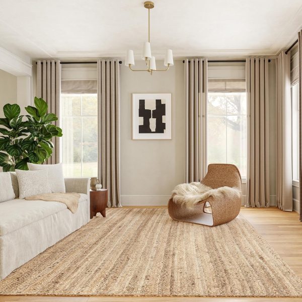 global sourcing nuloom 8x10 rigo jute hand woven area rug, natural, solid farmhouse design, natural fiber, for bedroom, living room, dining room, hallway, office, kitchen, entryway oem/odm services