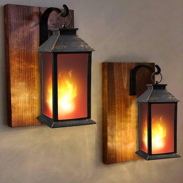 custom wholesale 13" vintage style lantern,flickering flame effect tabletop lantern(black,remote timer and batteries included)indoor/outdoor hanging lantern,decorative candle lantern zkee (set of 2) oem/odm services