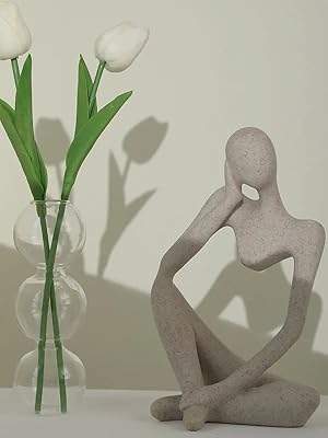 dropship from factory sandstone resin thinker style abstract sculpture statue collectible figurines home office bookshelf desktop decor(sandstone - left reverie) mass production supply
