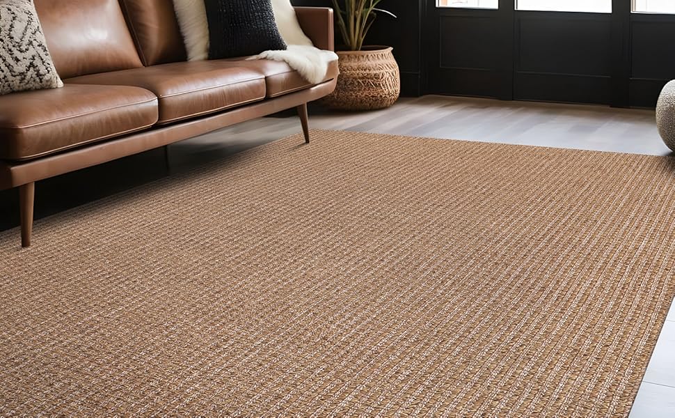 manufacturer direct easy jute rug 5x7, indoor outdoor natural color farmhouse area rugs for living room, kitchen rug high traffic area, washable easy to clean solid boho woven design outside carpet trade price