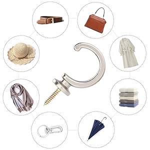 bulk purchase dess 4pack curtain holdbacks curtain tiebacks hooks wall mounted curtain hooks for window drapery/clothes/coat/hat/towel (silver) factory discount