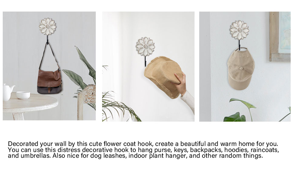 competitive pricing flower towel hooks decorative hooks hanger for hanging clothes, keys, towels - decorative wall mount hook command single rack for entryway, bathroom, kitchen one-stop wholesale
