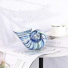 dropship from factory blown glass conch statues, modern glass art, conch decorative statues, sea shell statues for dining tables, entryways, coffee tables, living rooms, kitchens, shelf fillers mass production supply