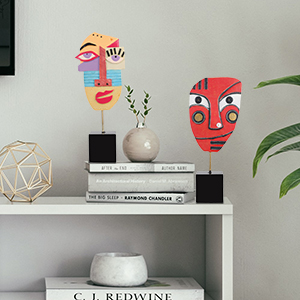 dropship from factory wink - handcrafted statues resin abstract sculpture for home decor modern,african art tribal figurines decorations items accents influencer picks for bookshelf,tv stand,living room,nightstand mass production supply