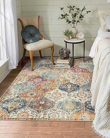 global sourcing lahome moroccan trellis area rug, 2x3 entry rug non-slip washable indoor door mat, small oriental accent throw rug for bedroom kitchen entryway bathroom (cream, 2x3ft) oem/odm services